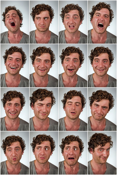 Collage delle espressioni della persona reale
 - Foto, immagini