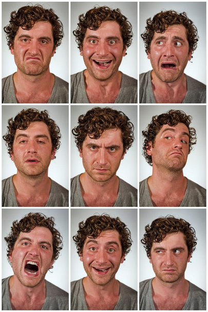 expressões faciais de pessoa real
 - Foto, Imagem