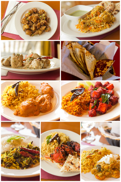 Collage de comida india
 - Foto, Imagen