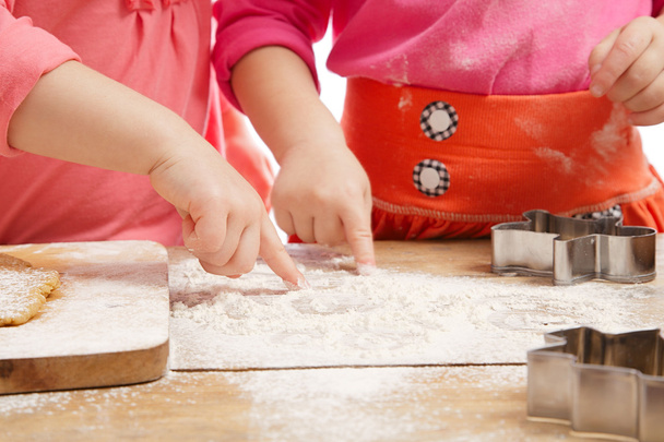 Little girls baking and having fun, hands only - Foto, Imagen