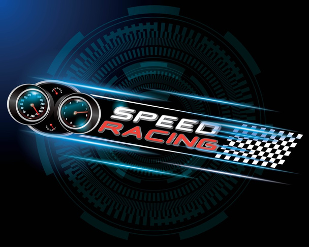 Course de vitesse avec vecteur de concept de compteur de vitesse
 - Vecteur, image