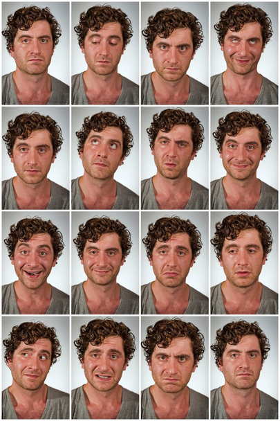 Collage d'expressions de personne réelle
 - Photo, image
