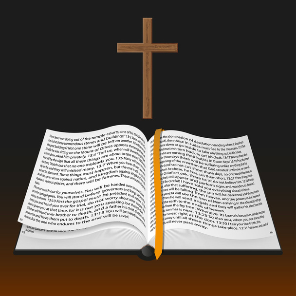 Vector bible with cross - Vector, Image