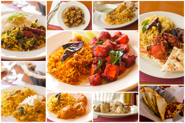 Indyjskie jedzenie kolaż - Zdjęcie, obraz