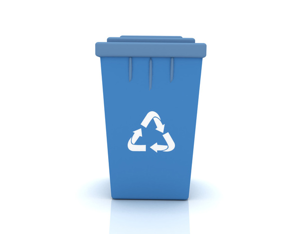 Papelera de reciclaje con signo de reciclaje
 - Foto, imagen