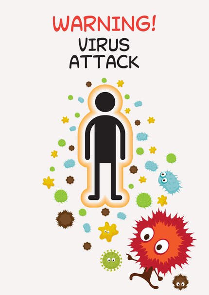 Warning Sign Virus Attack Human - Vector, Image