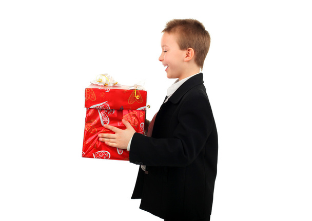 Boy with gift - Photo, Image