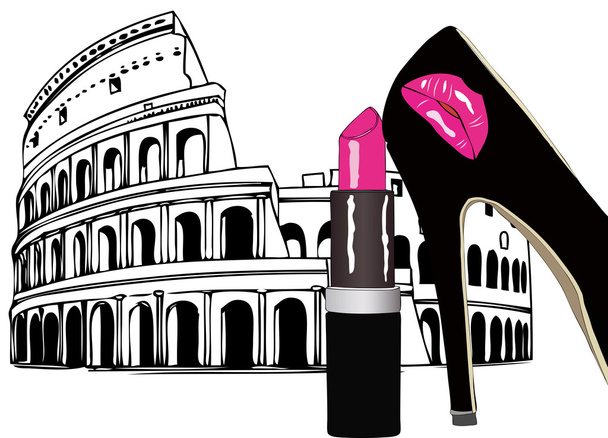 Schönheit und Mode in Rom - Vektor, Bild