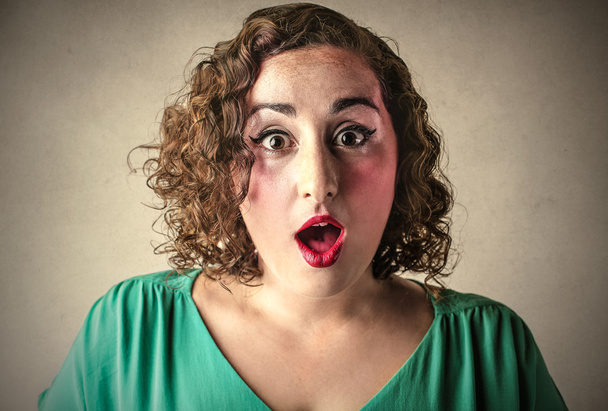 Shocked woman with a chubby face - Photo, Image
