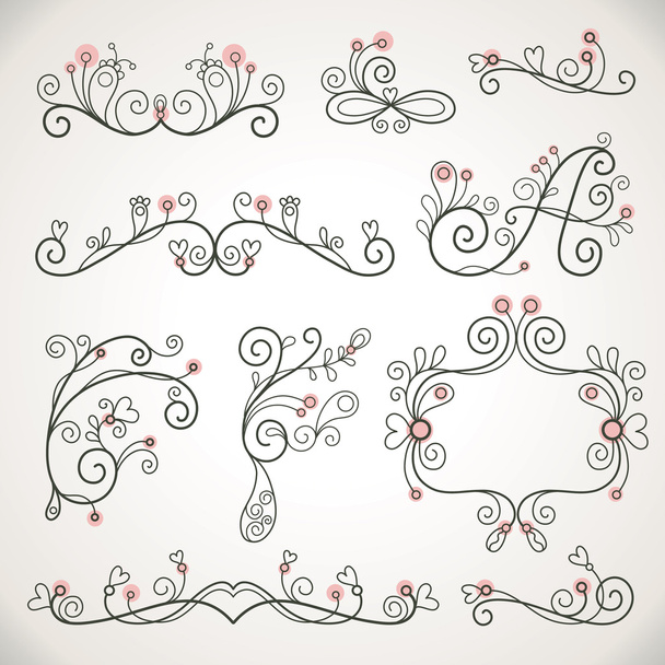 Calligraphic design elements - Wektor, obraz