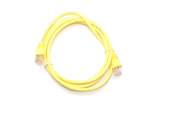 Hálózati ethernet kábel fehér háttér - Fotó, kép
