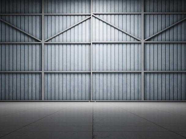 Large warehouse door illuminate - Foto, imagen