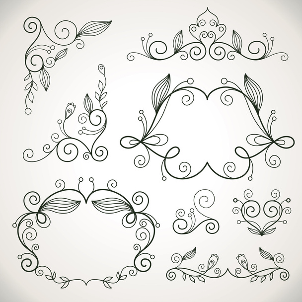 Calligraphic design elements - Вектор,изображение