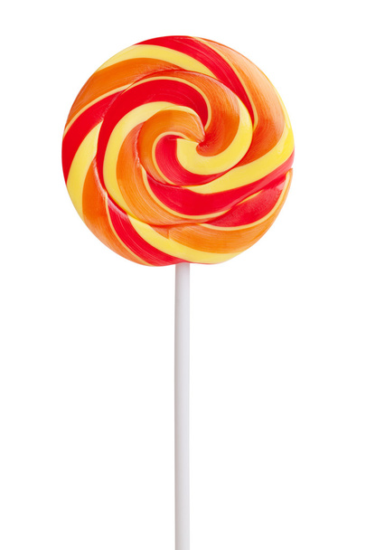 Colorful red and yellow candy on a stick - Фото, зображення