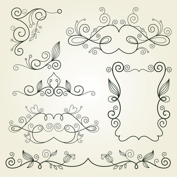 Calligraphic design elements - Vector, Imagen
