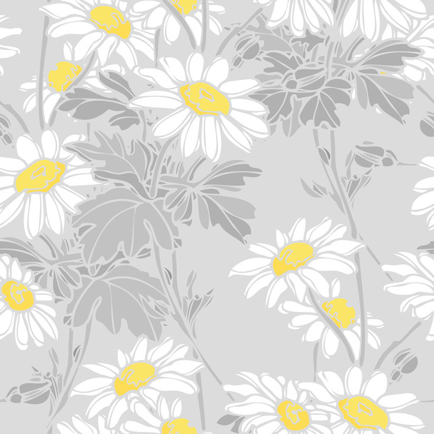 summer chamomile flowers pattern - ベクター画像