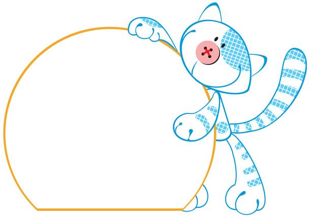 Cute kitty with a billboard - Vector, Image