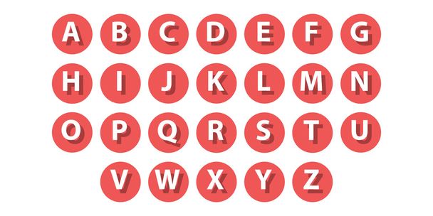 Flat icons alphabet set - Vector, Image