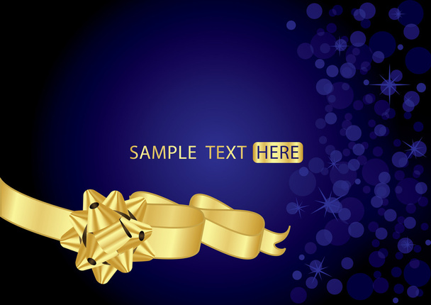 Background with gold bow - Vector, Imagen
