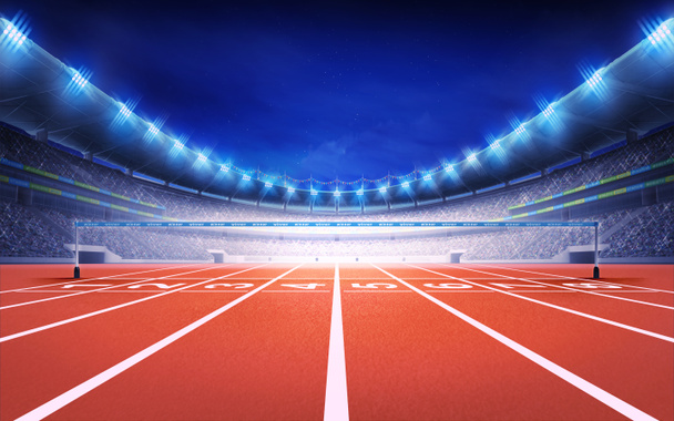 стадион легкой атлетики с видом на финиш
 - Фото, изображение