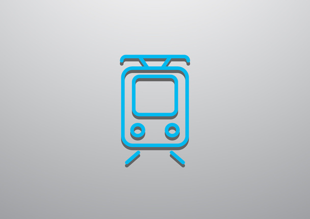 Simple tram web icon - Vektor, kép