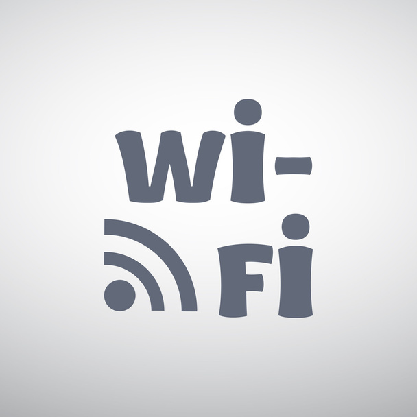 Inscrição Wi-Fi com ícone de ondas
 - Vetor, Imagem