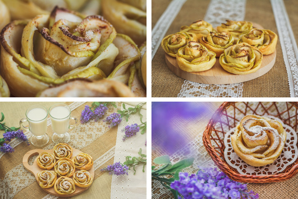 Macro de gâteau aux pommes maison savoureux
 - Photo, image