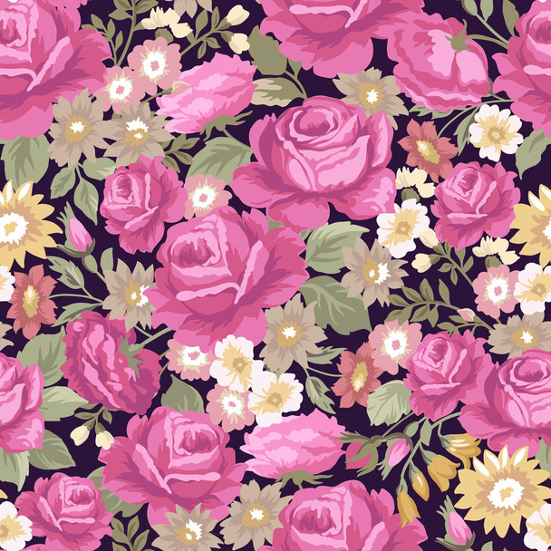 Floral seamless vintage pattern - Вектор,изображение