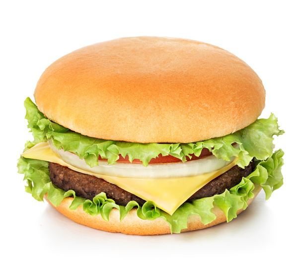 Hamburger izolowany na białym tle - Zdjęcie, obraz