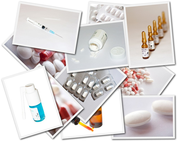 Collages with medicines photos - Photo, Image