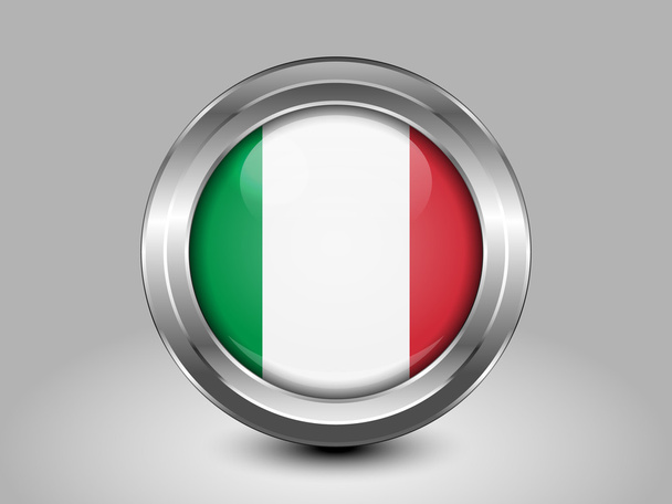 Italian lippu. Metalli pyöreä kuvake
 - Vektori, kuva
