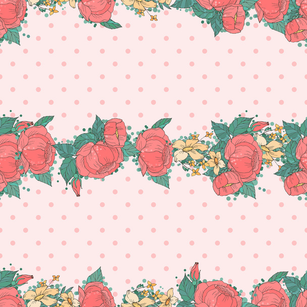 Seamless floral pattern with peonies - Вектор, зображення