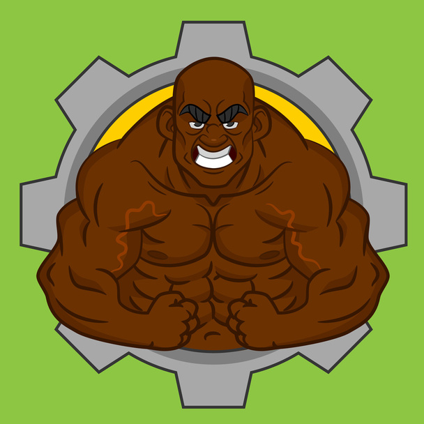 Avatar black bodybuilder. - Vetor, Imagem