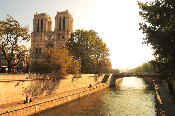 Río Sena y la famosa Notre Dame de Paris
. - Foto, Imagen