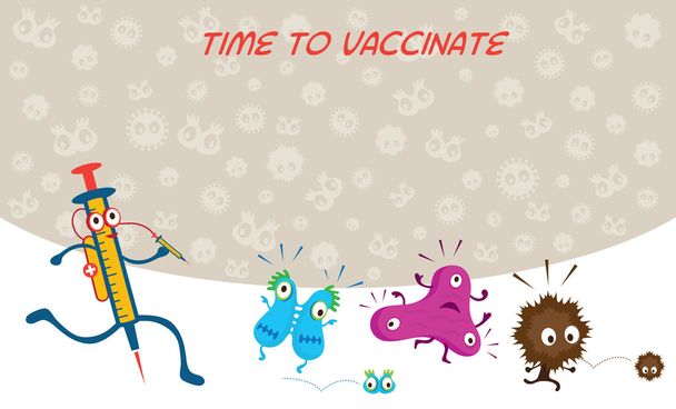 生殖文字を予防接種に実行を注射器 - ベクター画像