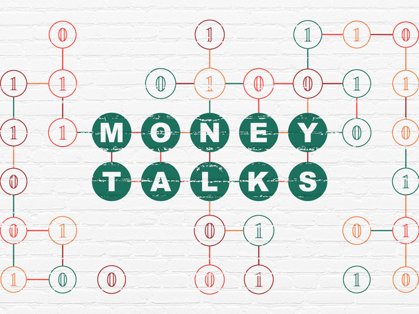 Finance concept: Money Talks on wall background - Foto, Bild