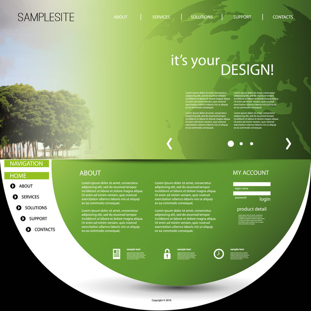 Шаблон сайту з унікальним дизайном
 - Вектор, зображення