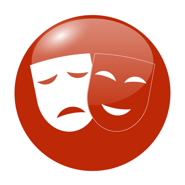 Icono del teatro con máscaras felices y tristes
. - Vector, Imagen
