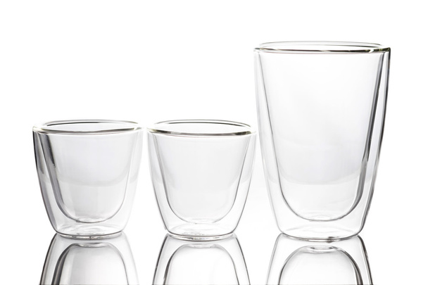 empty clear glass on white background - Zdjęcie, obraz