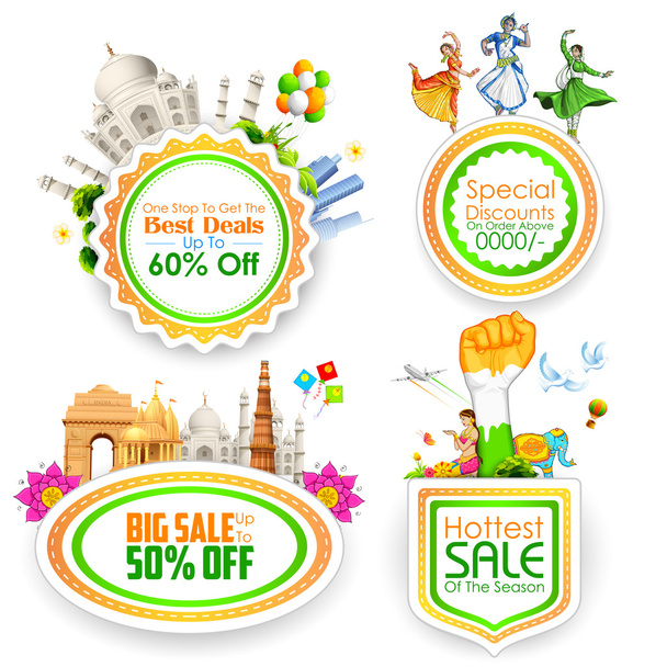 Indian theme Sale Badge - Vector, Image