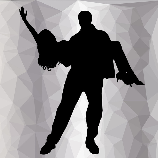 силуэт танцующих людей - Вектор,изображение