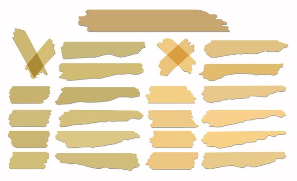 Satz Akzeptieren oder Ja, Kreuz und unterschiedlich große Klebebandstücke auf weißem Hintergrund - Vektor, Bild