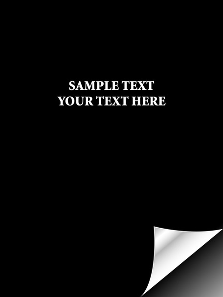 Black paper with realistic page curl - Foto, Imagem