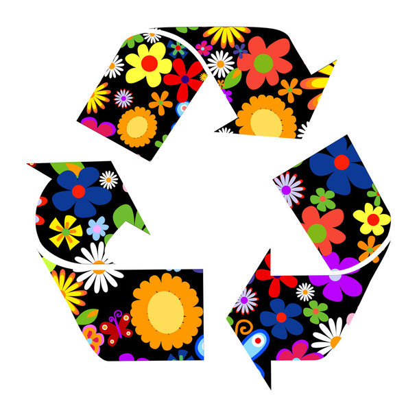Reciclar sinais com flores
 - Foto, Imagem