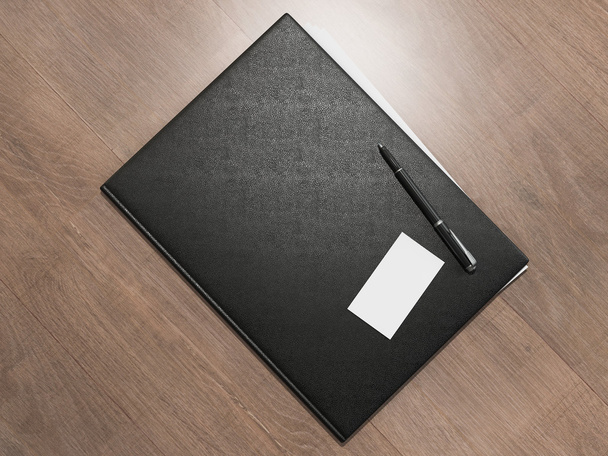 Folder for papers on a wooden texture - Fotografie, Obrázek