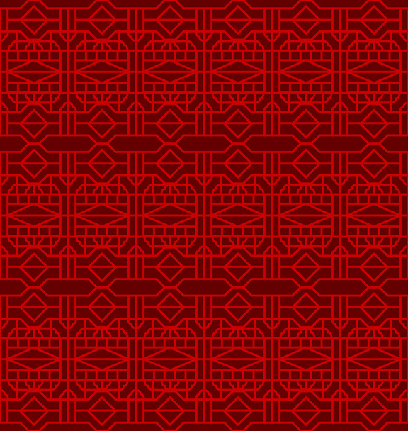 Bezszwowe chiński okno maswerk krzyż diament geometria tło wzór. - Wektor, obraz