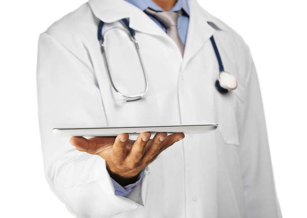 Doctor holding tablet, closeup - Foto, immagini