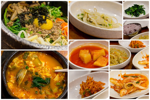 韓国料理コラージュ - 写真・画像