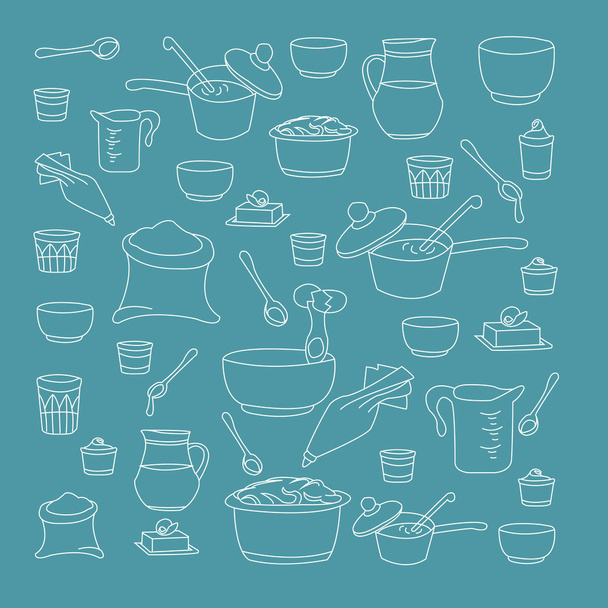 векторная иллюстрация кухонной утвари - Вектор,изображение