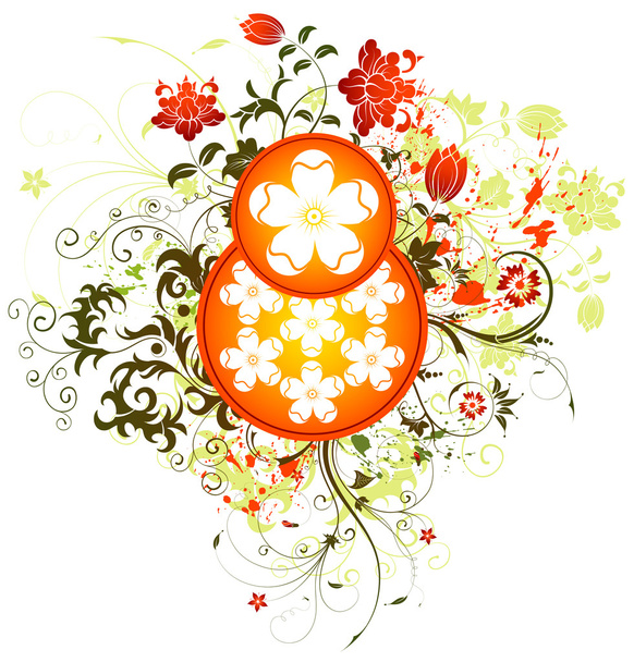 Grunge flower background - Vetor, Imagem